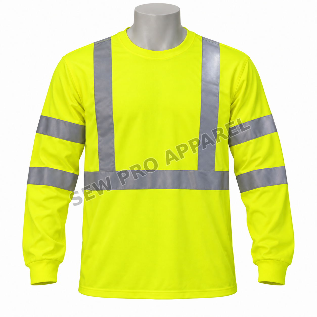 Sew Pro ANSI Class 3 hi-vis long-sleeve cooling T-shirt, front view